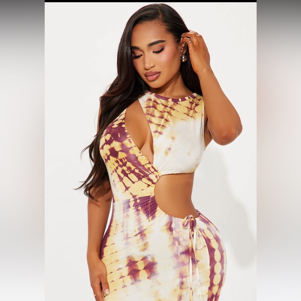 NWT Fashion Nova Casey Tie Dye Maxi Dress - Picture 2 of 5